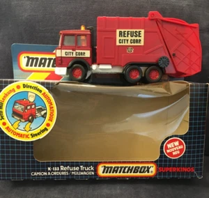 Matchbox Kingsize / Superkings K-133 Iveco Refuse Truck Red 1986 w/Box - Picture 1 of 12