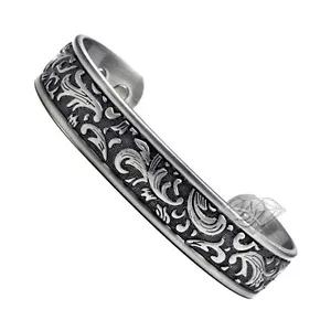Damen Silber Paisley Design Kupfer Magnetfeldtherapie Manschette Armreif Armband - Bild 1 von 4