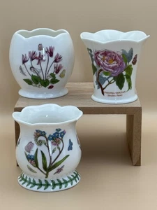 Portmeirion Botanic Garden Mini Vases or Votive Candle Holders Set of 3 - Picture 1 of 16