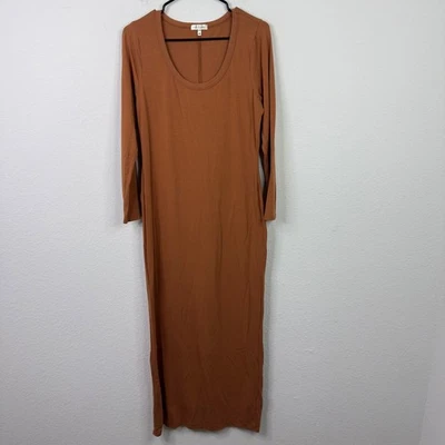 Curvy Sense Dress Womens 2X Brown Neutral Minimalist Capsule Quiet Luxury Boho - Image 1 of 4