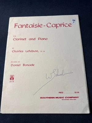 Fantaisie-Caprice for Clarinet & Piano by Charles Lefebvre SMC SS-78 Music Book - Image 1 of 3