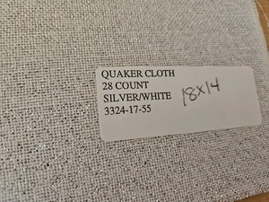 Zweigart Quaker Tuch 28 Kt Kreuzstich SILBER/WEISS 14"x18" - Bild 1 von 3