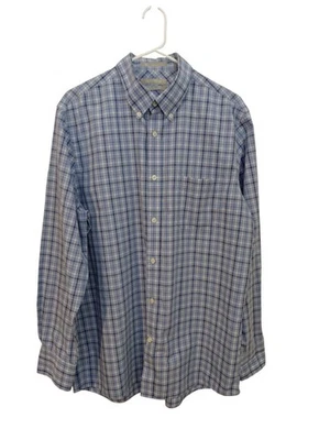 Camisa social masculina Nordstrom tamanho grande manga comprida com botões ajuste regular - Imagem 1 de 4
