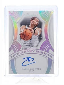 CARLOS BOOZER 2024-25 FLAWLESS LEGENDARY SCRIPTS AUTOGRAPH AUTO /25 Q4221 - Picture 1 of 2