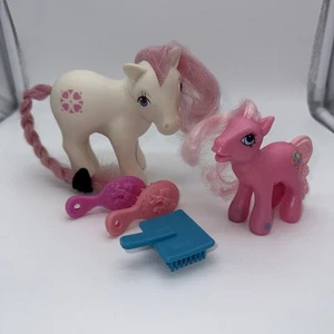 Spazzola vintage My Little Pony MLP 1983 G1 Sundance bianca lunga rosa capelli e cuori - Foto 1 di 4