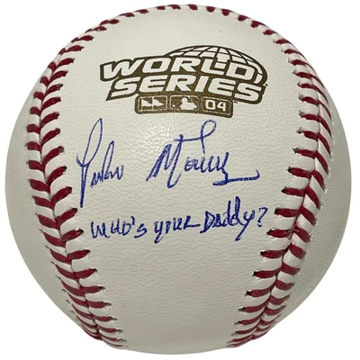 Pedro Martinez Signed 2004 World Series WS Baseball w/ Who's Your Daddy BAS COA - Image 1 of 2