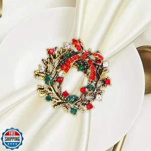 Halatool 8er Set Weihnachten Serviettenringe zarter Kranz Serviettenhalter für Ch - Bild 1 von 4