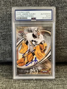 2008-09 Upper Deck Power Play Marc-Andre Fleury Pittsburgh Penguins Signed PSA - Picture 1 of 2