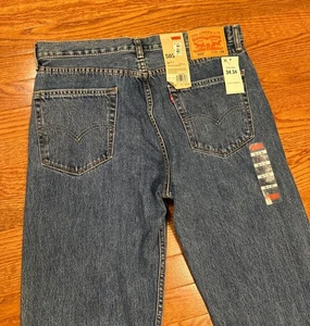 Jeans uomo Levi's 505 gamba dritta regular fit 34x34 blu denim lavaggio medio nuovo - Foto 1 di 7