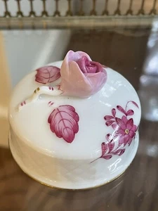 Vintage Herend Replacement Ginger Pot Lid ONLY Apponyi Red - Picture 1 of 9
