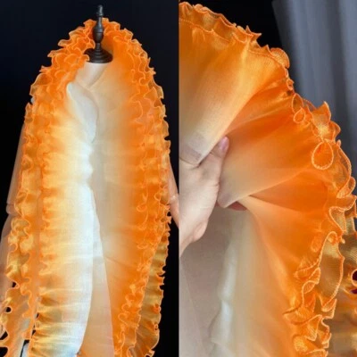 Tela con volantes de organza degradada ribete de encaje plisado de 1/3/5 yardas borde de tul costura Foto 1 de 4