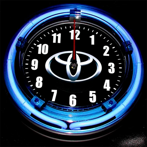TOYOTA LOGO - 11" Blue Neon Wall Clock Cover