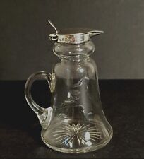 Hukin & Heath Sterling Silver & Glass Noggin Topped Whiskey Tot / Jug 1926