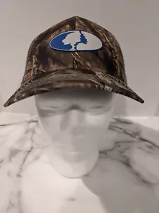 Mossy Oak Baseball Hat Brown Camo, Gray Mesh, White & Blue Logo Hook & Loop NWT - Picture 1 of 8