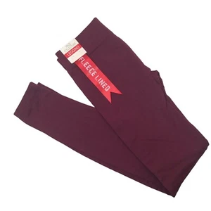 Maze Collection Fleece Lined Leggings Size S/M Stretch High Waisted Burgundy NWT - Picture 1 of 7