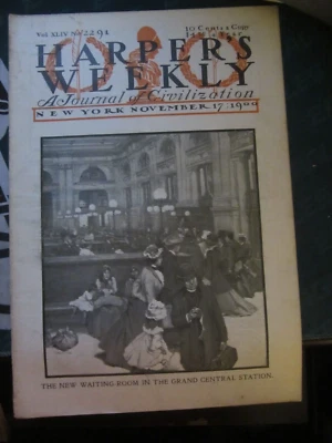 Harpers Weekly November 17 1900 New Waiting Room Grand Central Station 64 - Image 1 of 2