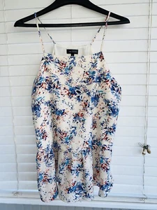 The Limited Floral Peplum Ivory Purple Blouse Shirt XL EUC! - Picture 1 of 5