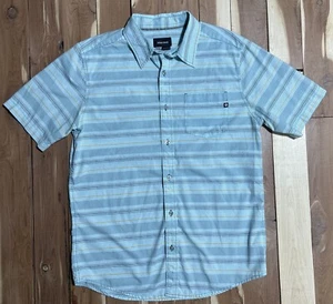 Marmot Mens Medium Striped Short Sleeve Button Down Shirt Hiking Outdoors - Picture 1 of 10