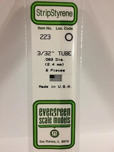 0,093 Zoll (2,4 mm) OD-Polystyrolrohr EVG223 von Evergreen Scale Models - Bild 1 von 2
