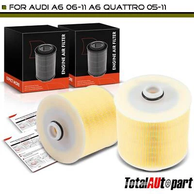 2x Filtro de aire del motor para Audi A6 2006-2011 A6 Quattro V6 2,8 L 3,0 L 3,2 L V8 4,2 L Foto 1 de 4