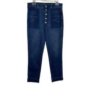 AMO Anthropologie Audrey with Snaps Blue Jeans in Shadow Play Size 31 EUC - Picture 1 of 12