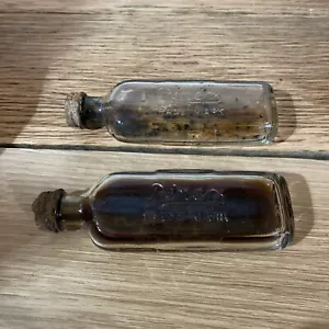 Pinex Trademark Antique Glass Bottle Medicine Apothecary Metal Twist Cap Vintage - Picture 1 of 5