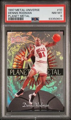 1997 METAL UNIVERSE PLANET METAL #10 DENNIS RODMAN PSA 8 - Image 1 of 2