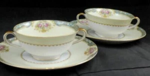 Noritake Celanese 2er Set Sahne Suppenschalen mit Untertassen 4002 - Bild 1 von 6