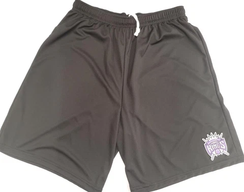0725 NBA Team Apparel SACRAMENTO KINGS Polyester Basketball SHORTS Purple Black Cover