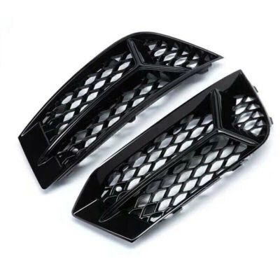 Par de moldura preta para farol de neblina dianteiro tampa grade para Audi A3 2017 2018 2019 - Imagem 1 de 4