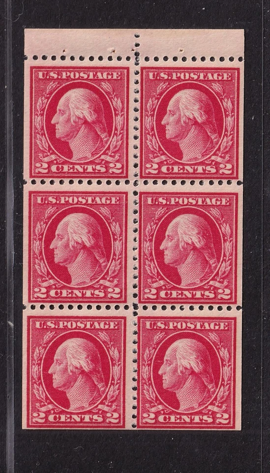 1916 Sc 499e booklet pane 2c MNH original gum, FVF or better -Typical - Image 1 of 1