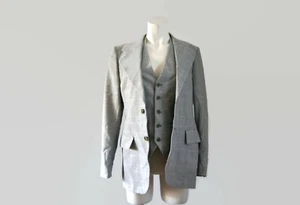 Vintage Yves Saint Laurent YSL karierter Blazer und Weste Anzug 2-teilig 1970er - Bild 1 von 12