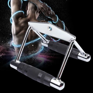 Rudergriff Parallelgriff breit Kabelzug Griff Zughilfe Trainingsgriff Stahl+TPE - Bild 1 von 12