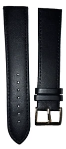 1 Stück - schwarzes XXL - 22 mm - schwarzes Leder - vergoldete Schließe - Uhrenarmband. - Bild 1 von 2