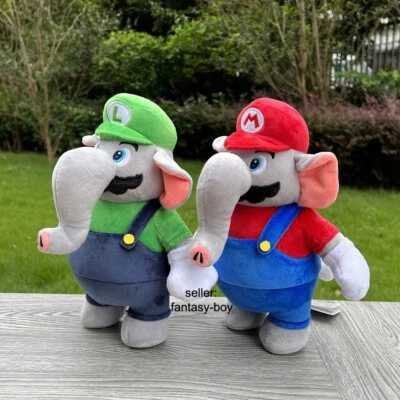 2X Super Mario Bros Wonder Plush Elephant Luigi Mario Stuffed Toy Doll Xmas Gift - Image 1 of 4