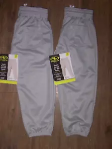NEW w/TAG 2x Athletic Works Tee Ball Baseball Pull Up Pants Grey Youth SMALL 6/7 - Picture 1 of 15