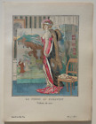 LA FEMME AU PARAVENT, ABEL FAIVRE, POCHOIR ORIGINAL DE 1912, GAZETTE DU BON TON