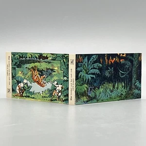 VTG 1930s BIG GAME HUNTING TIGERS DIORAMA Folding TRADE CARD Germany ADVERTISING - Picture 1 of 11