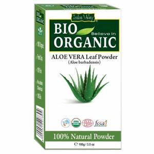 Indus Valley Organic 100% Aloe vera Leaf Powder 100 gm For Skin And Hair Care 