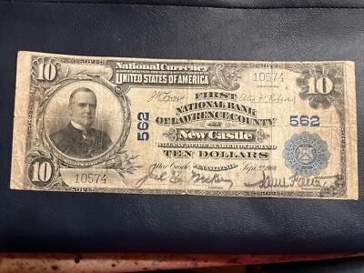 1902 $10 First National Bank NEW CASTLE Pennsylvania National Currency CH # 562 - Image 1 of 4