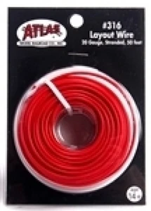 Atlas #316  -   50' - Red Color Coded  20 Gauge Copper Stranded Layout Wire - Picture 1 of 1