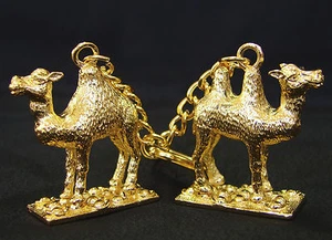Feng Shui Pair of Golden Camels Keychain - Picture 1 of 1