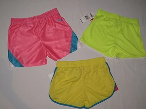 NWT $78 PUMA 3 short GIRL  size M (9-12?) pink, yellow, bright green - Picture 1 of 8
