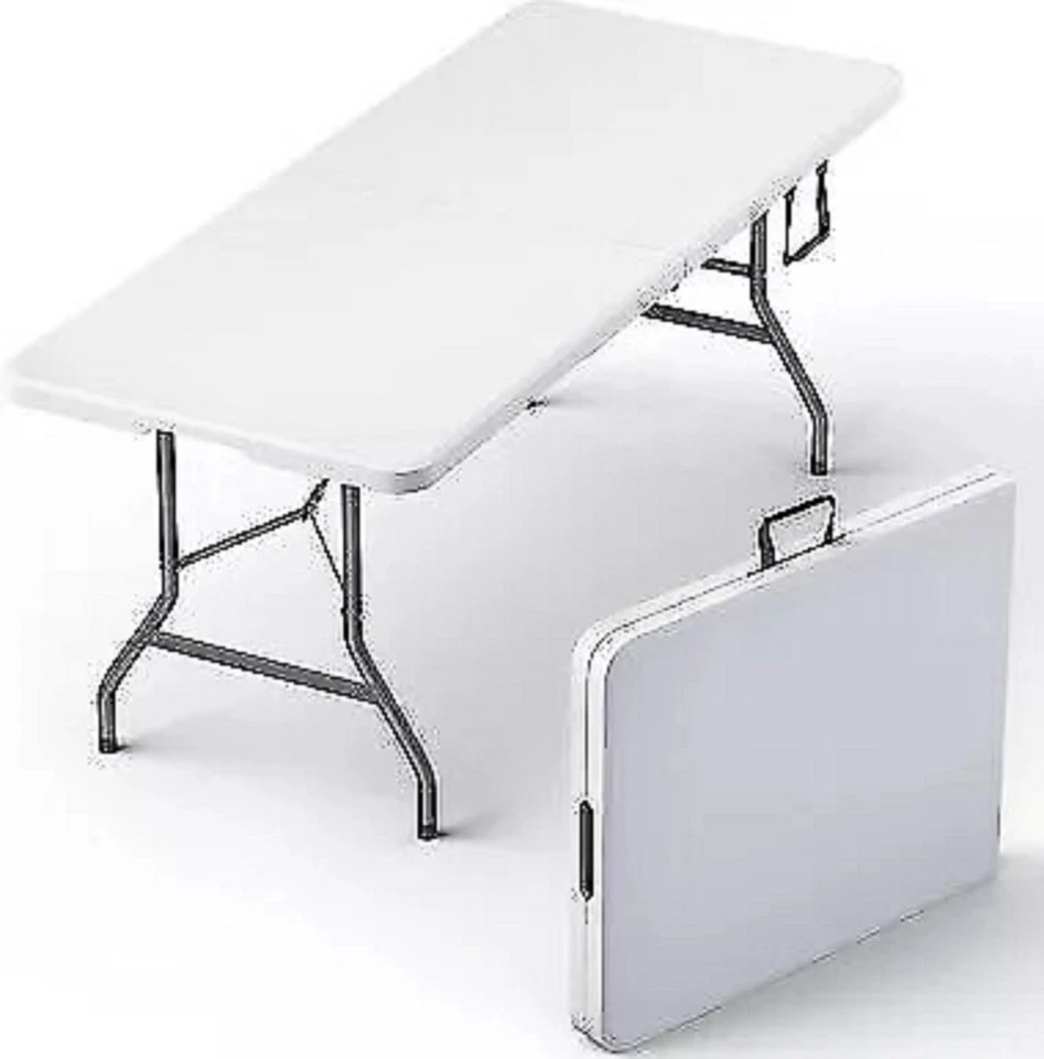 6FT Portable Folding Table - Fold-in-Half Picnic Table w/Handle, On-the-Go - Image 1 of 1