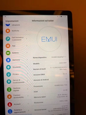 Huawei MatePad T10s AGS3-W09 64GB, Wi-Fi, 10,1" - Deep Sea Blue Pari Nuovo Nessu - Immagine 1 di 4