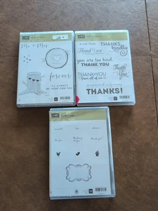 Stampin Up Lot Of 3 Clear Mount Rubber Stamp Sets.  See Description For Titles - Picture 1 of 9