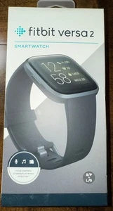 Fitbit Versa 2 Black Smart watch Fitness Health Activity Tracker New In Box - Picture 1 of 8