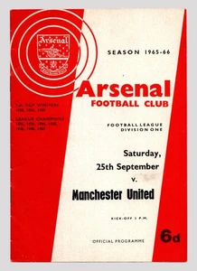Arsenal v Manchester United 1965-1966 Division One 25/09/1965 - Picture 1 of 2
