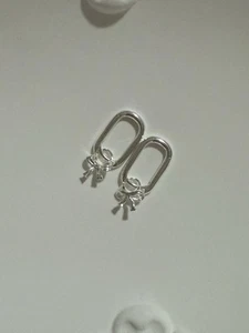 Francesca Bow Sterling Silver Rectangle Earrings - Picture 1 of 3