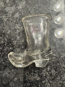 Crown Royal Whiskey Glass Shot Glass Western Boot soporte de palillo de dientes vintage - Imagen 1 de 3